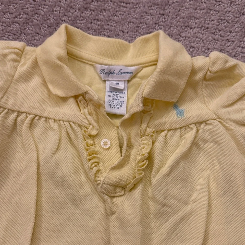 Ralph Lauren Soft Yellow Baby Onesie
